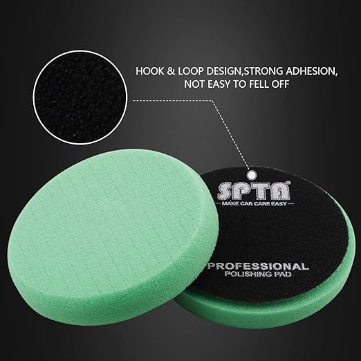 T120 Heavy-Cut Foam Polishing Pads, SPTA 3Pcs 6.5 Inch Face for 6 Inch 150mm Backing Plate Compound Buffing Sponge Pads for Car Buffer Polisher Compounding, Polishing and Waxing -FPTSS6G-3