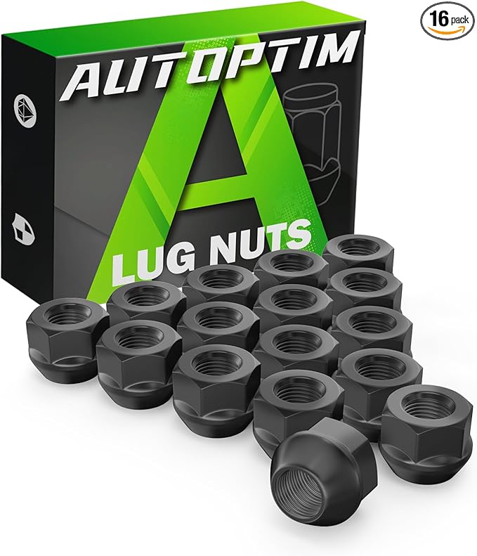 M10x1.25 Open End Lug Nuts - Replacement for Polaris Sportsman Can-Am Commander Maverick Outlander Renegade Honda TRX Kawasaki ATVs Wheel, Black 16PCS 17mm Hex Conical Bulge Seat Lug Nuts