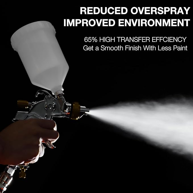 YUZES Automotive Paint Gun for Cars, Air Spray Gun with 1.4/1.7/2.0mm Nozzles and Complete Accessories, Easy to Replace, Paint Spray Gun for Painting Cars, Furniture, Detailed DIY Projects (Yellow)