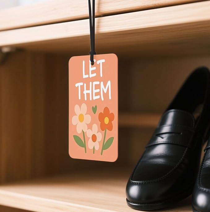 Natural Positive Vibes Car Air Fresheners 4 - Pack Cheerful Floral & Sunshine Designs Gifts for Women&Children Hanging Air Freshener for Therapy Office Classroom Cars Closet Drawer Books