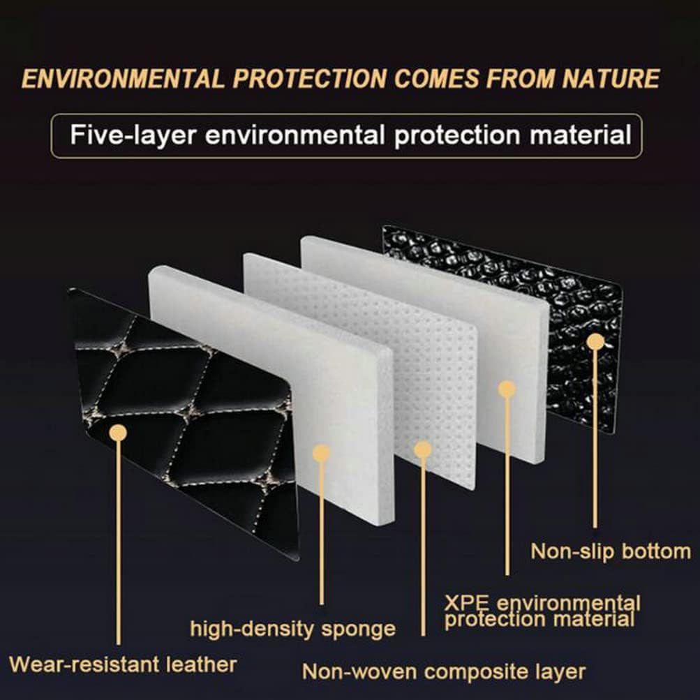 Custom Colors Car Floor Mats Black Pink for 99.9% Sedan SUV Sports， All-Weather Liners Car Floor mat，Luxury Leather Automotive Floor Mats (Brown Stripe,3D Floor Mats)