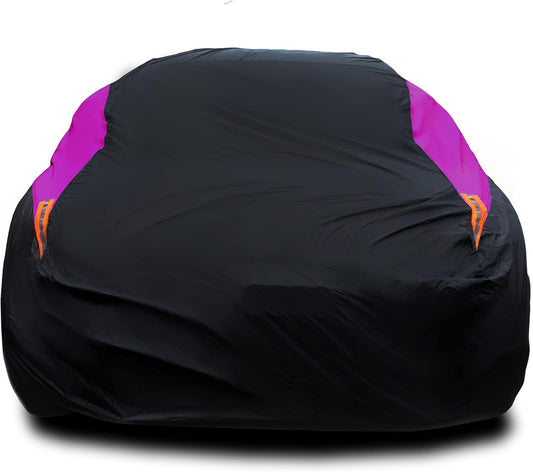 MORNYRAY Waterproof Car Cover All Weather Snowproof UV Protection Windproof Outdoor Full car Cover, Universal Fit for Sedan (Purple, A1-Fit Sedan Length(154-163 inch)