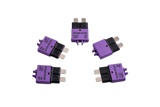 GLOSO Circuit Breakers E39 Manual (T3) Reset Low Profile ATC/ATO (3A - 5 Pack)