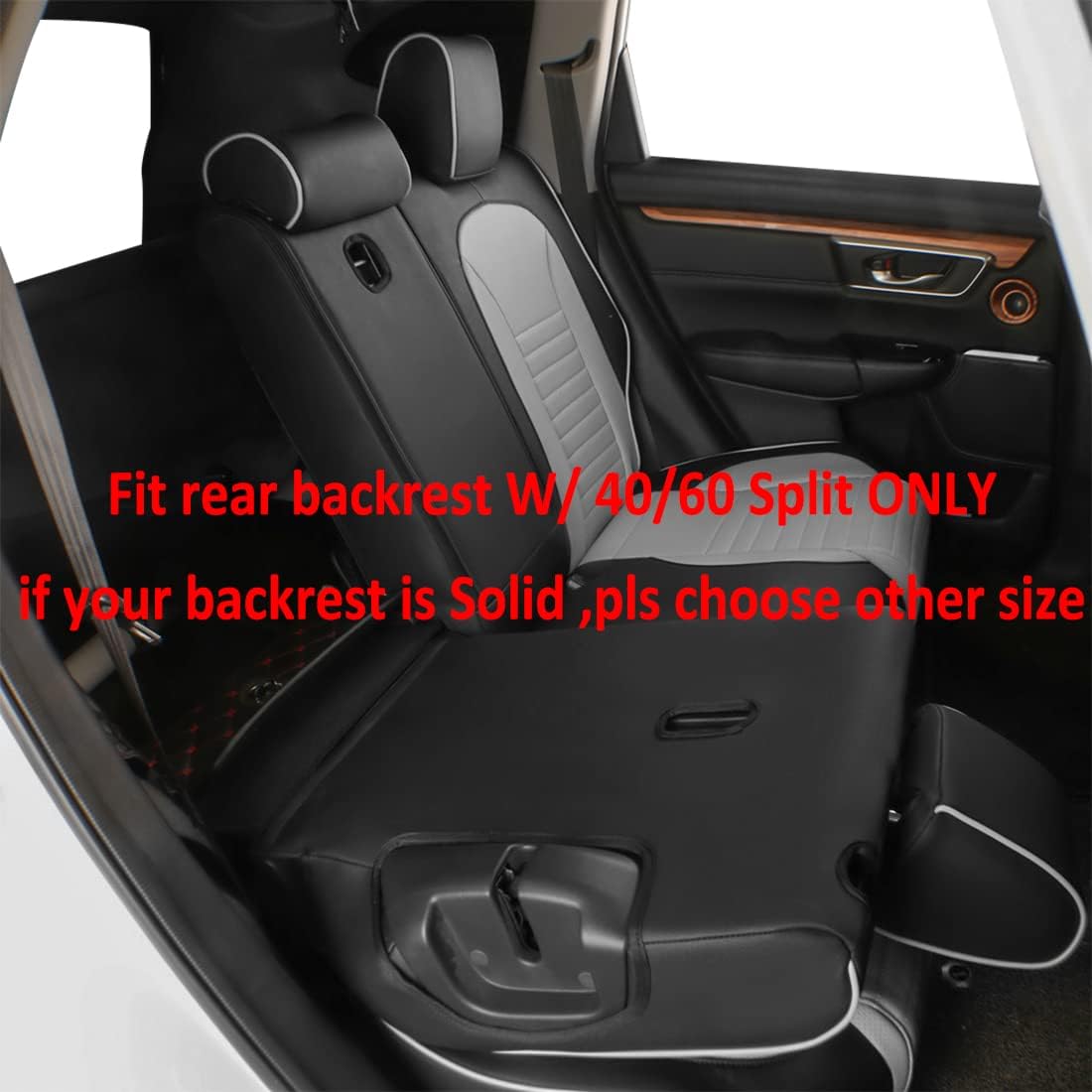 EKR Accord Car Seat Covers for Honda Accord EX-L,Touring,Sport,EX,Hybrid 2018 2019 2020 2021 2022(Rear Row 40/60 Split Backrest),Car Seat Protector,Waterproof Automotive Seat Covers,Leather(Beige)