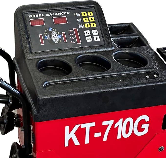 KATOOL Manual Wheel Balancer Machine KT-710G Tire Balancing Machine Tire Repair Tools for Home Garage and Shop, Red