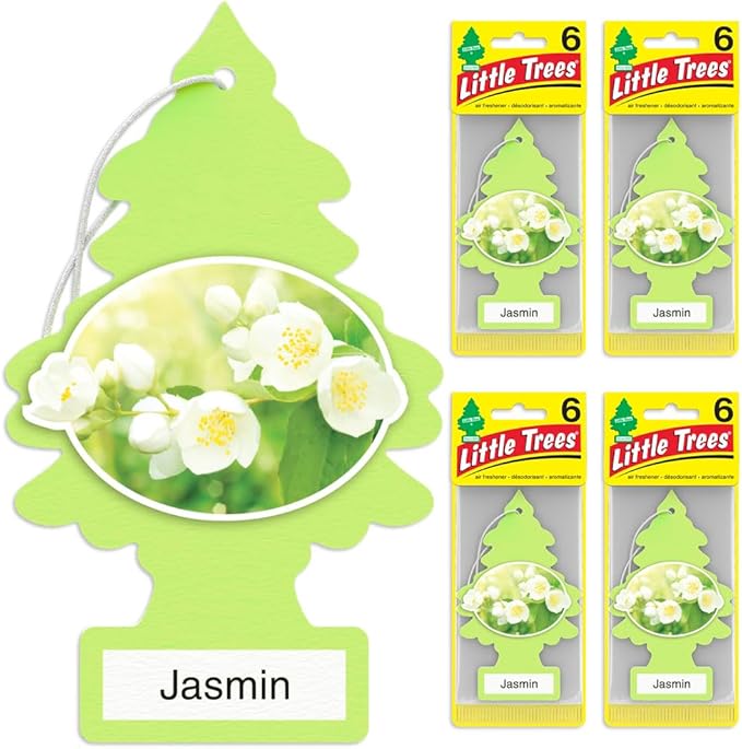 LITTLE TREES Car Air Freshener | Hanging Tree Provides Long Lasting Scent for Auto and Home | Jasmine, 24 Air Fresheners