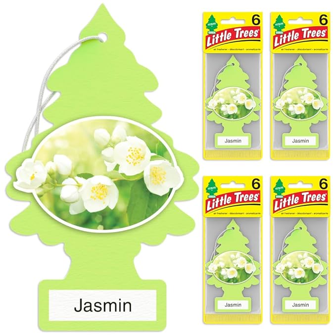 LITTLE TREES Car Air Freshener | Hanging Tree Provides Long Lasting Scent for Auto and Home | Jasmine, 24 Air Fresheners (Pack of 36)