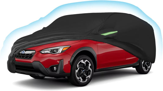 Proadsy 2025 Upgrade Car Cover for Subaru Crosstrek 2018-2024 2025, Waterproof All Weather, Windproof Snowproof Rain Hail Sun UV Protection Full Outdoor Indoor Exterior Car Covers, Black