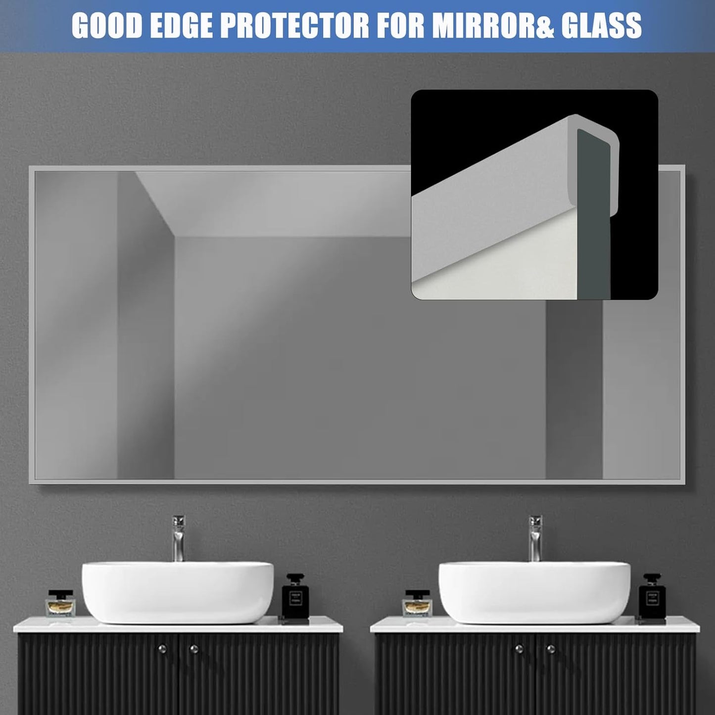 Rubber Edge Trim, Flexible Edge Trim for Sharp Edge, 3/16" U Channel Edge Protector, Self Adhesive Edge Guards for Plywood, Glass, Flexiglass and Sheet Metal Parts, 20Ft, Grey Color