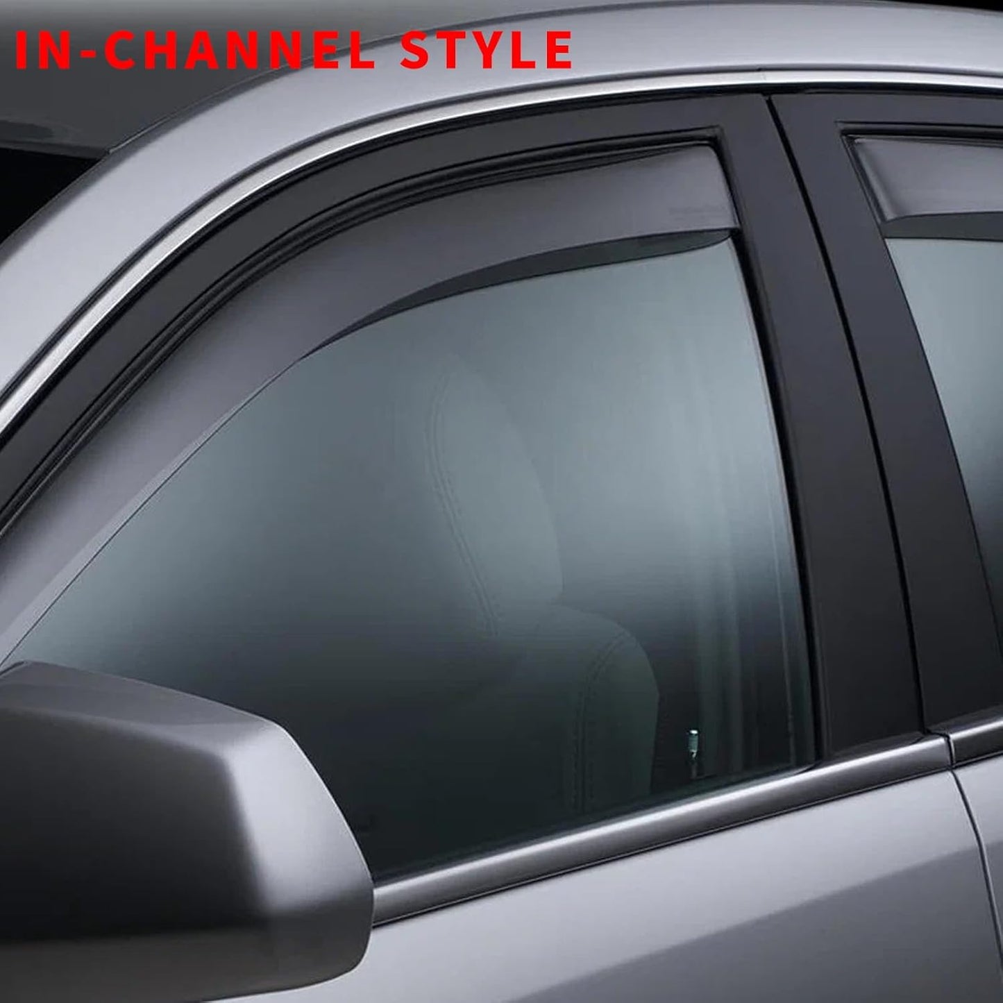 in Channel Rain Guards Fit for Chevrolet Chevy Suburban 2021 2022 2023 2024 2025, Durable Window Deflectors, Smoke Tinted Vent Window Visors Shades, 4 pcs