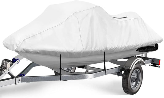 iCOVER Jet Ski Cover - Waterproof Heavy Duty Trailerable Jetski Covers for Seadoo Kawasaki Yamaha Wave Runner, Fits PWC Models Up to 125in Long