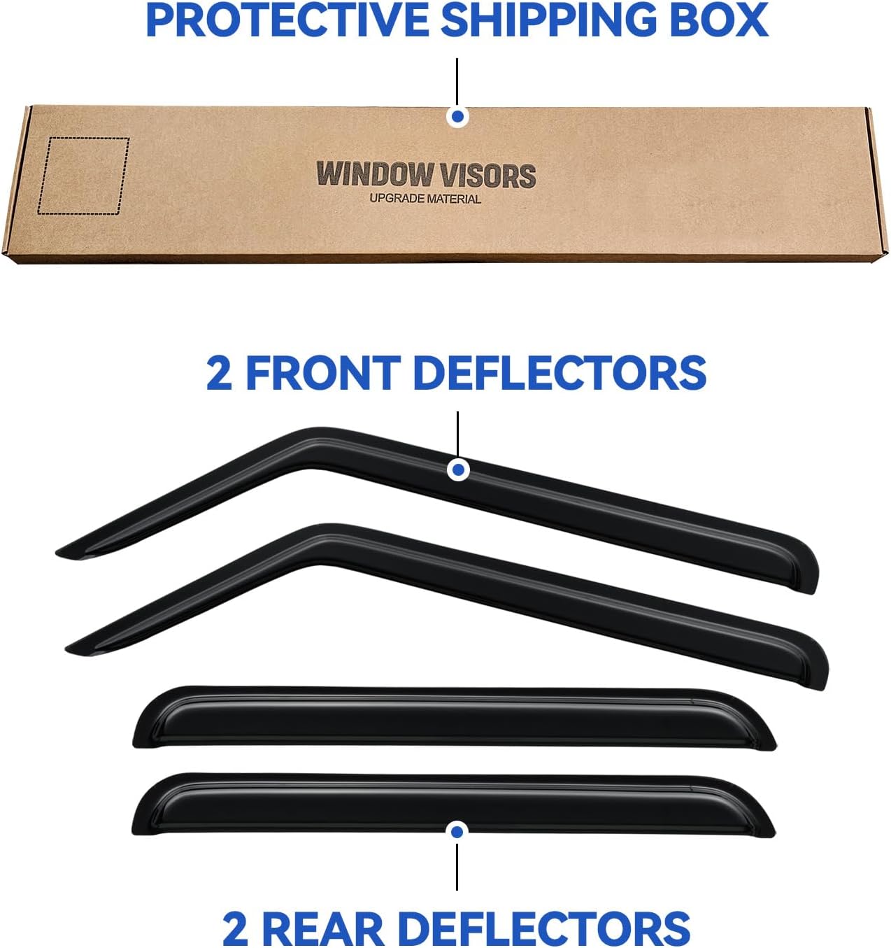 Window Visors Rain Guards for 2006-2010 Jeep Commander, Out-Channel Window Vent Wind Deflectors Visors Shades for 06-10 Jeep Commander