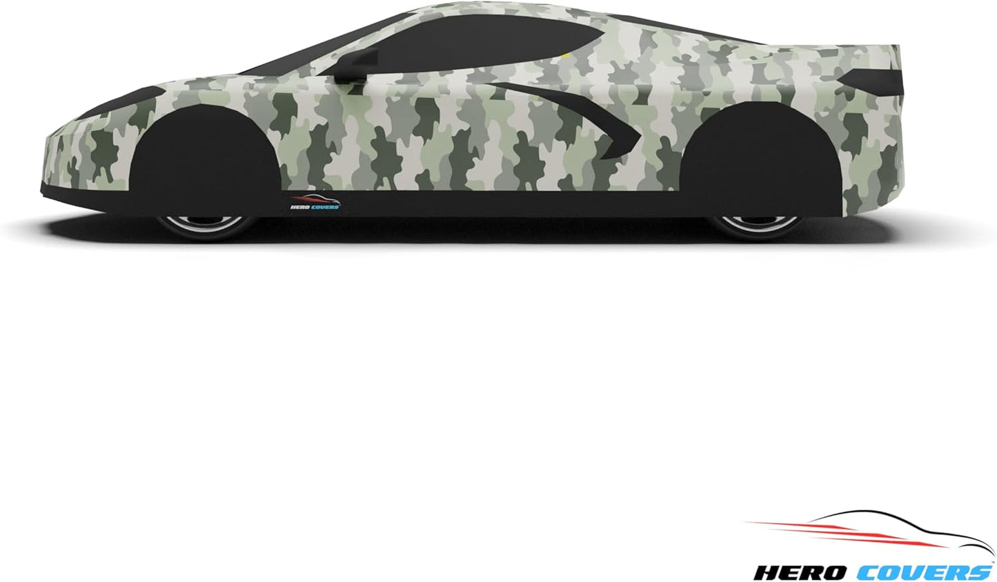 C8 Car Cover Fit for Corvette C8 Indoor and Outdoor Protection (Camouflage)