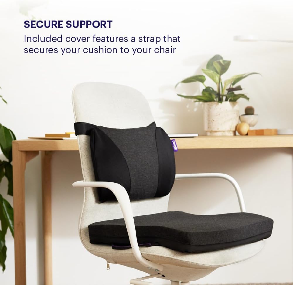 Purple Back Cushion | Pressure Reducing Grid Designed for Ultimate Comfort | Designed for Chairs, Gaming, and Travel | Made in The USA