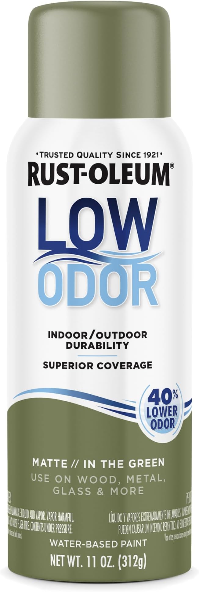 Rust-Oleum Low Odor Premium Spray Paint, 11 oz, Matte In The Green