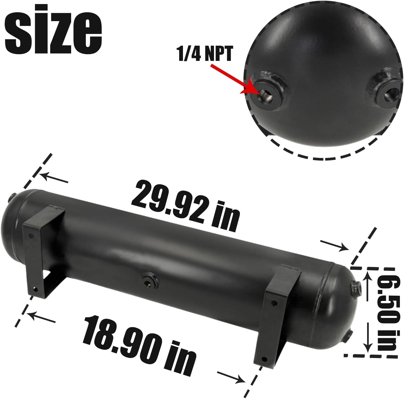 5 Gallon Air Tank for Suspension/Air Ride/Bag/Car Train Truck Horn 18 Liter Compressed Air Storage Tank Air Ride Receiver Tank