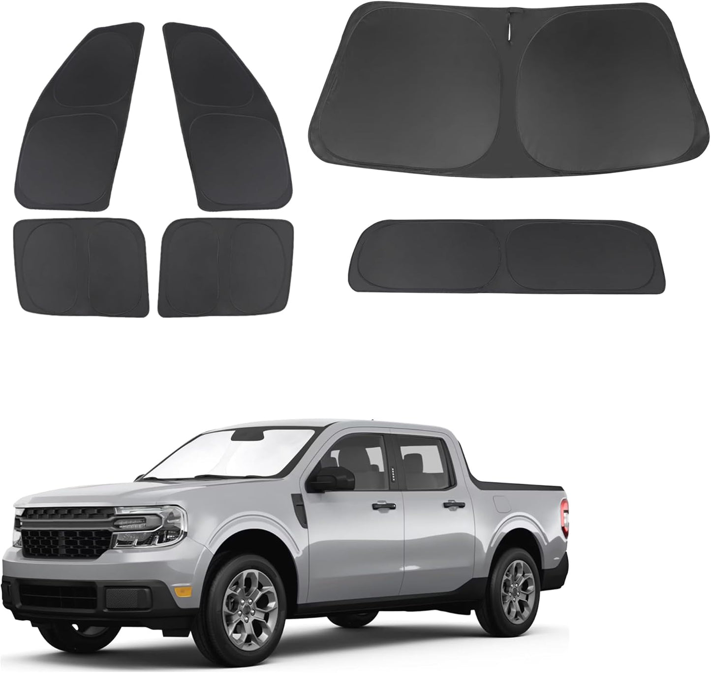 TINGLU Window Shades for Ford Maverick 2022-2024 2025 Accessories Car Side Full Windows Rear Triangular Windshield Sun Shade Sun UV Rays & Privacy Protection for Camping 6PCS