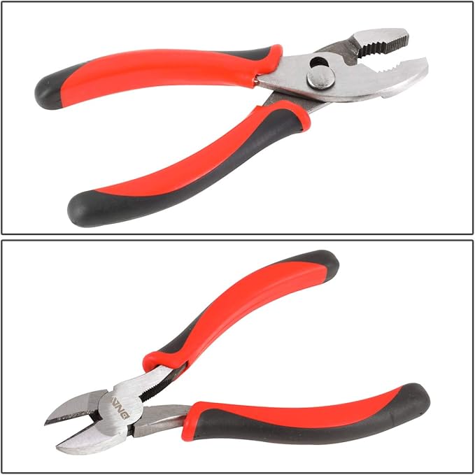 DNA Motoring TOOLS-00058 2 Piece Pliers Set – 6-1/2 inch Hand Tools w/Durable Jaws, Milled Teeth, Hot-Riveted Joint