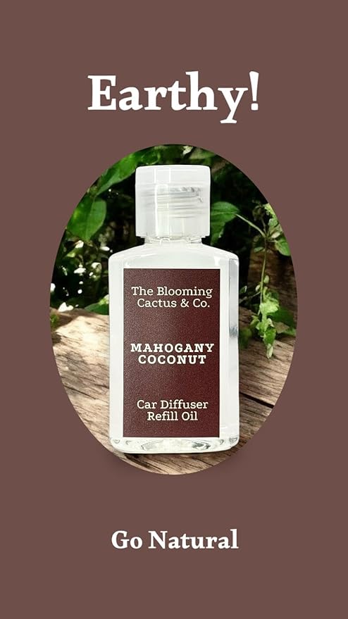 The Blooming Cactus & Co. - Car Diffuser Refill - Fragrance Oil Diffuser Refill - Reed Diffuser Refill 30 gr (Mahogany Coconut)