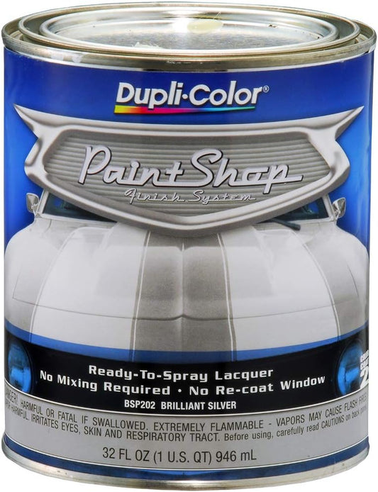 Dupli-Color (BSP202-2 PK 'Paint Shop' Brilliant Silver (Metallic) Finish System Base Coat - 1 Quart, (Case of 2)