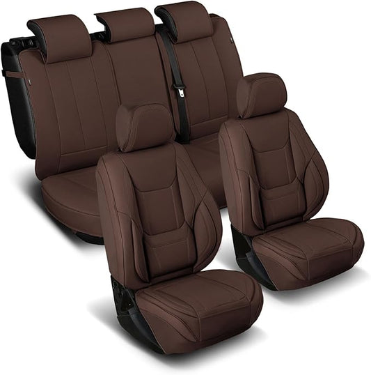 Coverland Custom Fit Car Seat Covers for Truck Compatible with [2001-2005 Explorer Sport Trac, 2000-2004 Full setier] Premium Waterproof Interior Protector [Full Set Dark Brown - Size Chart X132]