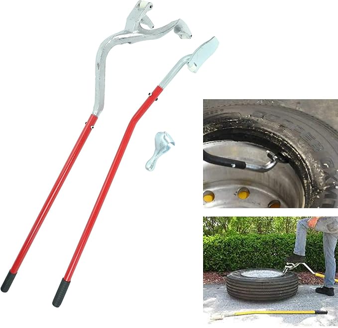 BLACKHORSE-RACING 22.5" to 24.5" Tire Changer Mount Demount Removal Tool Tubeless Truck Extra Bead Keeper Red