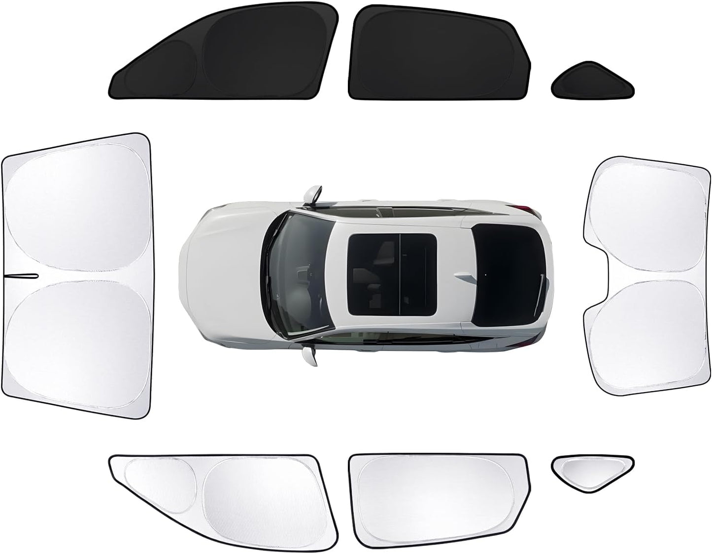 8pcs Car Window Shades for Honda Civic2022-Present Accessories,Windshield Side Rear Full Sunshade,Sun Visor UV Blocking, Privacy Protection and Blackout for Camping Outdoor(Not Hatchback)