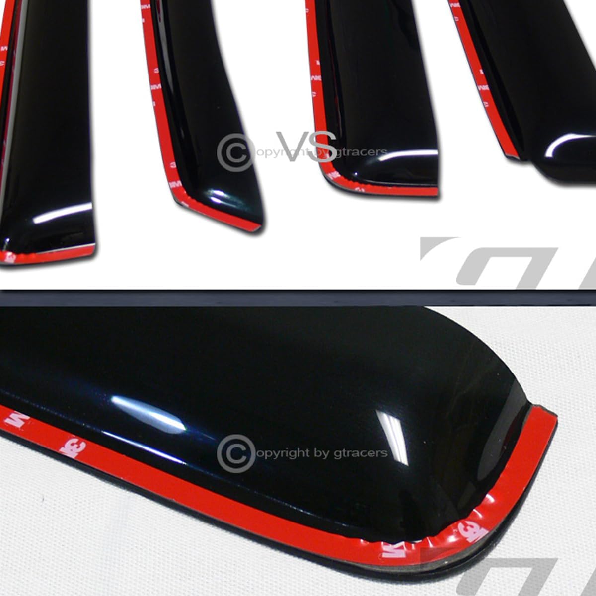 in Channel Window Deflector Sun/Rain/Wind Guards Smoke Window Visors 4Pc Set 2002-2006 Compatible with Chevy Trailblazer EXT/GMC Envoy XL/XUV Models