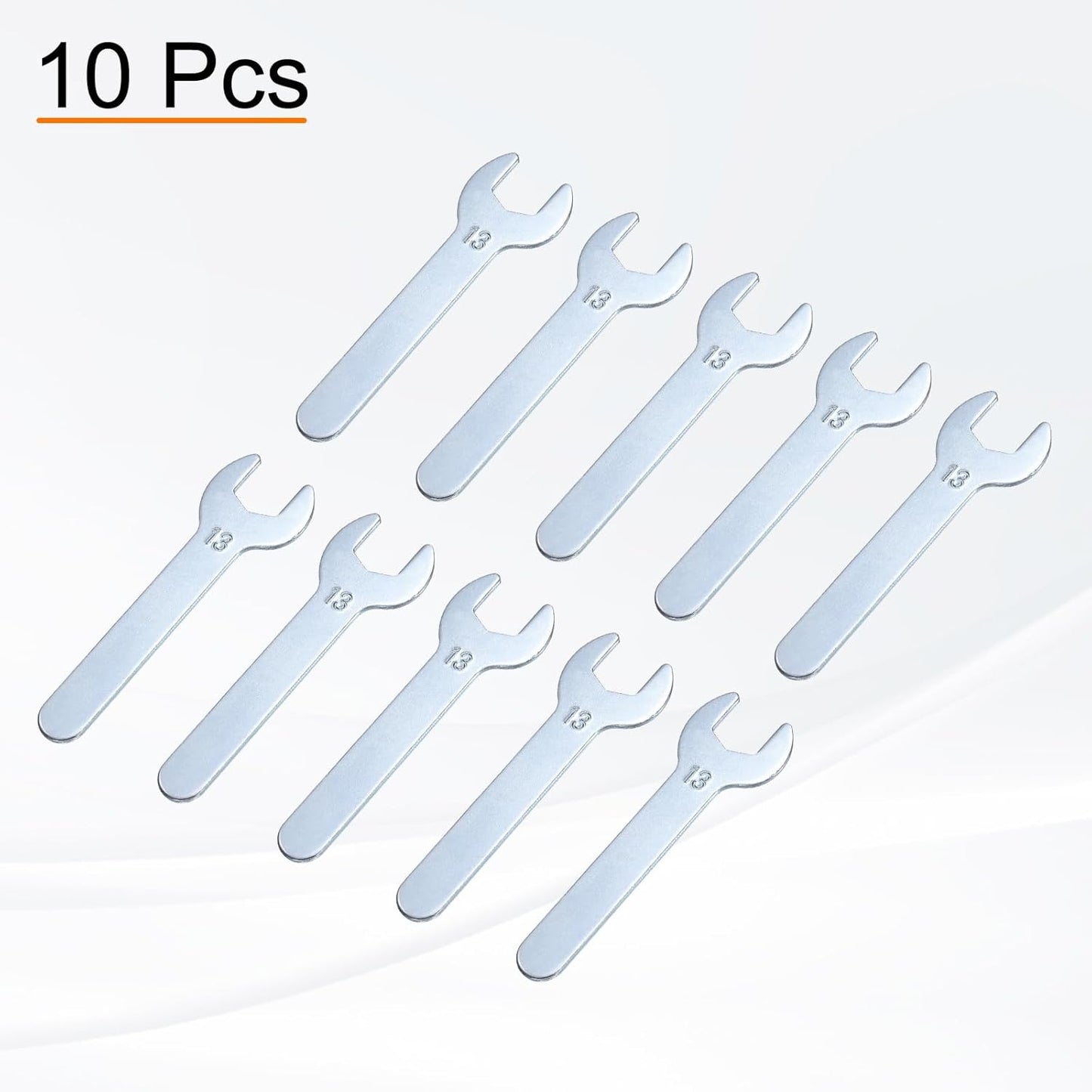 HARFINGTON 10pcs Small Wrench Open End Wrench 13x87x2mm Metric U-Shaped Single Open Ended Spanner Super Thin Small Flat Head Galvanizing Wrench for Automotive Repair Furniture Assembly