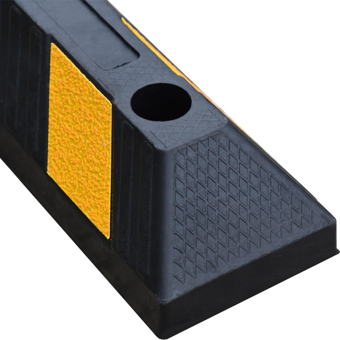 Heavy-Duty Rubber Parking Curbs, Parking Garage Floor Stoppers with Reflective Stickers, Mounting Screws Included, Wheel Stoppers for Car, Truck, Pickup, Motorcycle (21" - 4Pack)