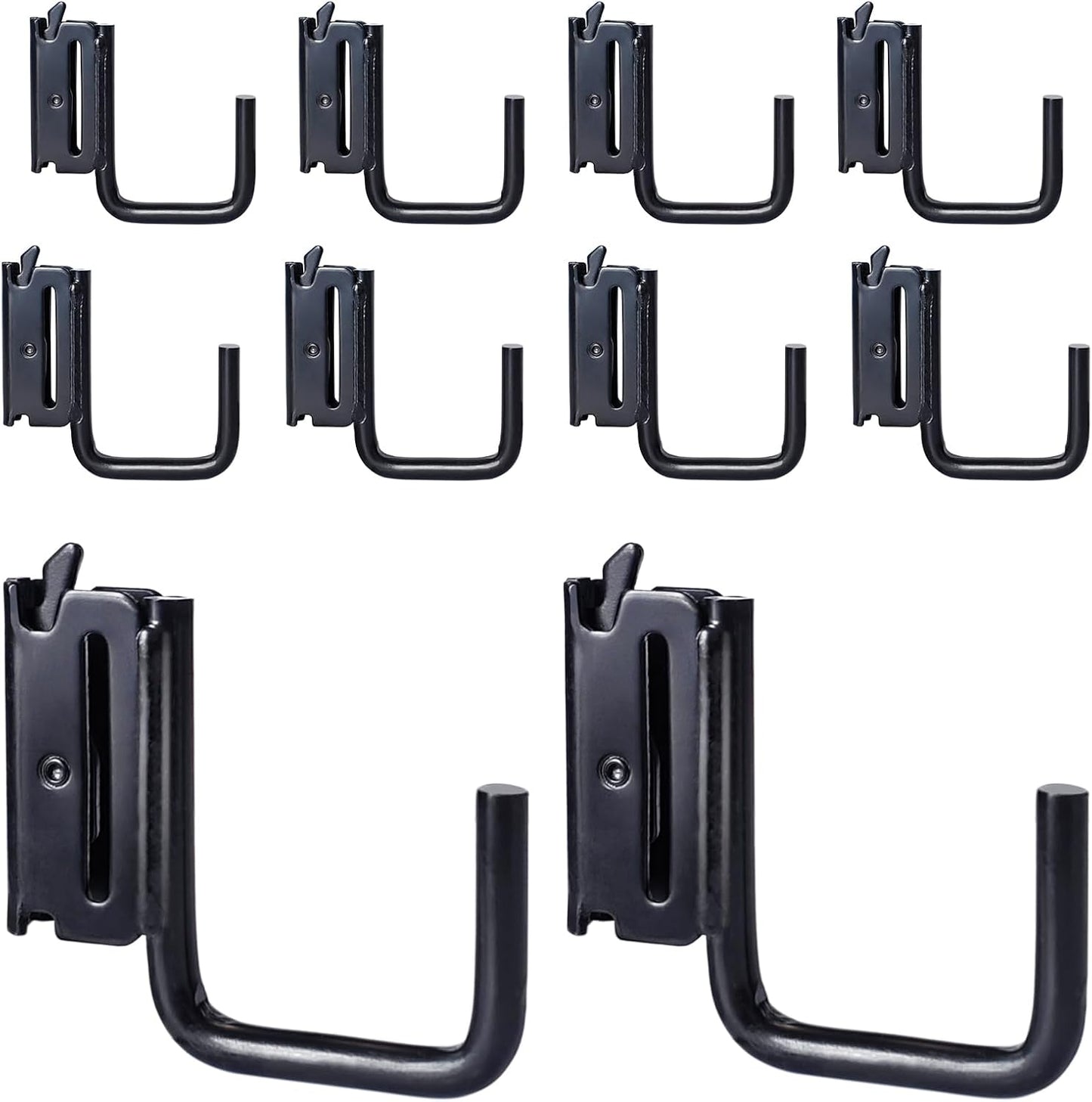 10 Pack 2" E Track J Hooks Heavy Duty Black Steel E-Track Tie Down Accessories for Box Truck, Enclosed Trailer, Garage, Vans, Warehouse, Workshop