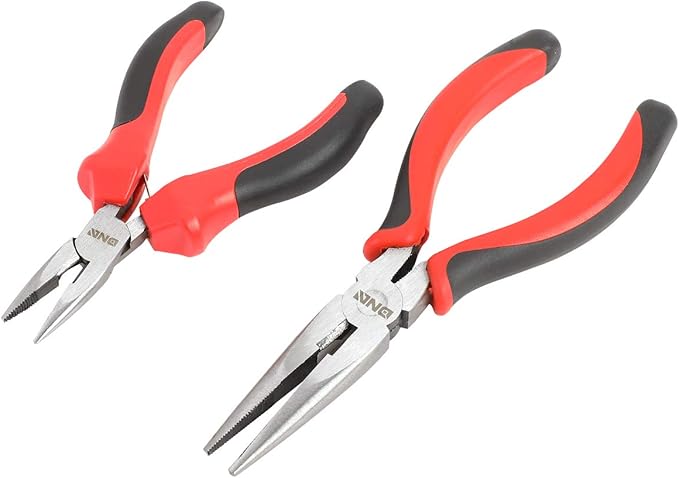 DNA Motoring TOOLS-00058 2 Piece Pliers Set – 6-1/2 inch Hand Tools w/Durable Jaws, Milled Teeth, Hot-Riveted Joint