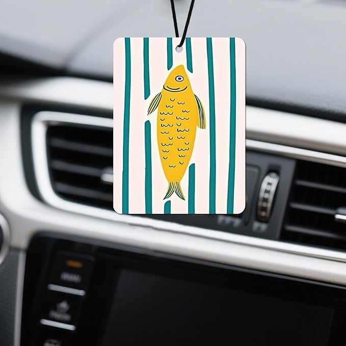 Natural Seafood - Themed Car Air Fresheners 4 - Pack, Fish, Crab & Lobster Hanging Air Freshener for Cars Closet Drawer Books, Beachy Car Accessories Mirror Decor for Women