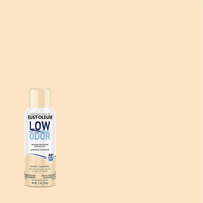 Rust-Oleum Low Odor Premium Spray Paint, 11 oz, Gloss Seashell, 6 Pack