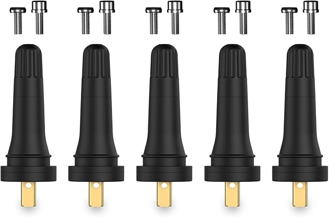 SUNSOUL TPMS 20008 Replacement Tire Pressure Sensor Rubber Valve Stems for 0.453 inch 11.5mm Rim Holes on Standard Vehicle Tires, Pack of 5 Sets TPMS Valve Stems