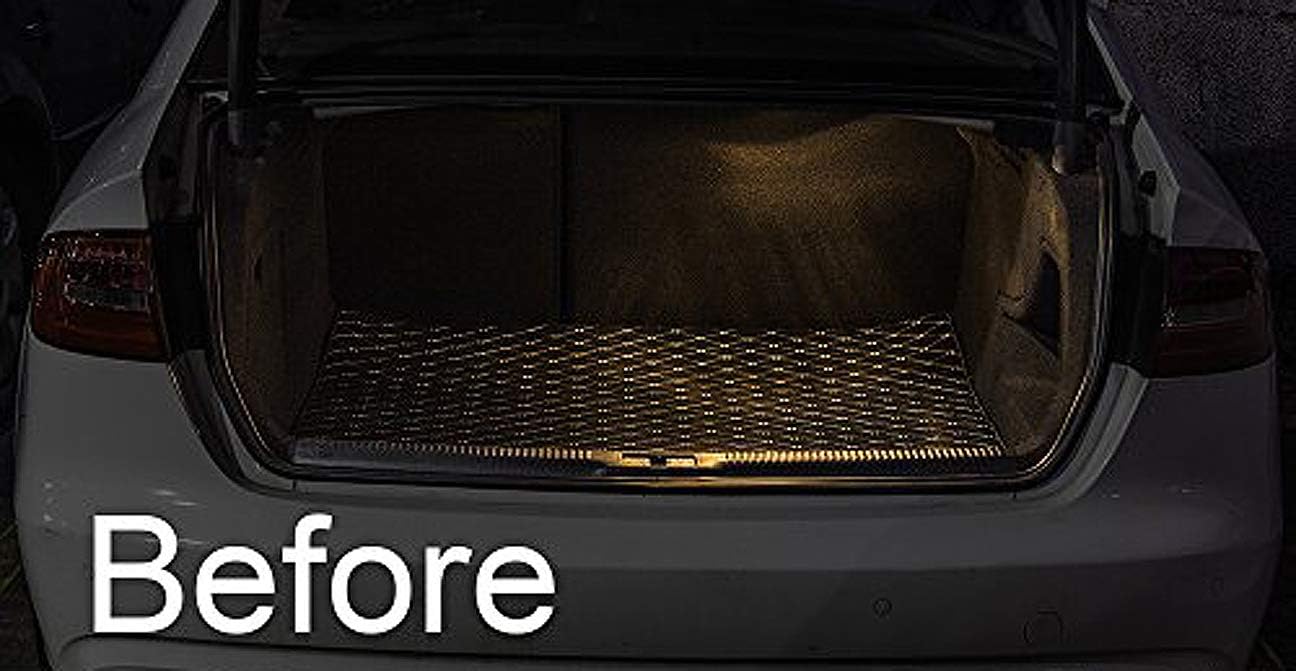 ICBEAMER 12" Red to White 18 SMDs 2835 LED Strip Light Universal Fit Car Trunk Cargo Area or Interior Illumination