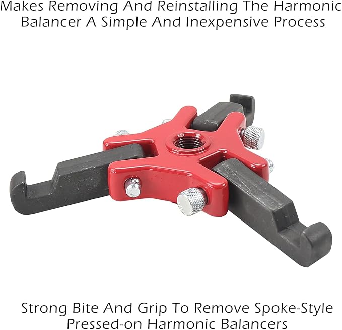 Harmonic Balancer Puller & Crankshaft Pulley Removal Tool Kit - 3 Jaw Puller Set Compatible with GM, Chevrolet, Cadillac, Chrysler, Ford, Dodge, Jeep, LS Engine, and More