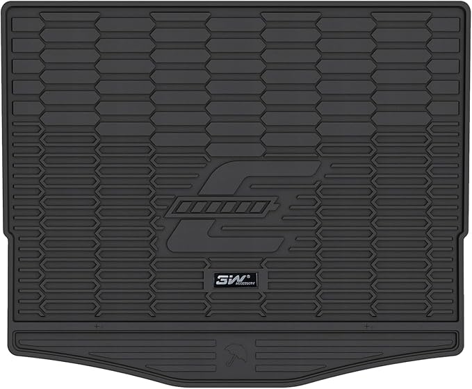 3W Ford Mustang Mach E Cargo Liner Fit for 2021 2022 2023 2024 2025, All Weather TPE Car Mats Custom TPE Fit Trunk Mat, Black (Trunk Base Upper Only)