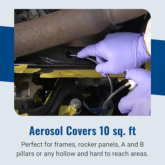 Eastwood Internal Frame Coating Aerosol | Internal chassiss Frame Rust Remover | Rust Converter and Prevention Aerosol Spray Undercoating for Vehicles |14 Oz, Black