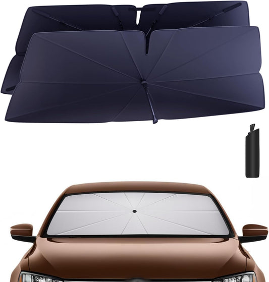 Windshield Sun Shade Umbrella for 2011-2018 Volkswagen VW Jetta Accessories: Custom Fit 240T Silver, Double Thickened, Foldable Sunshade Window Sun Visor, Ultimate 99% UV Blocking for S/SE/SEL/TDI/GLI