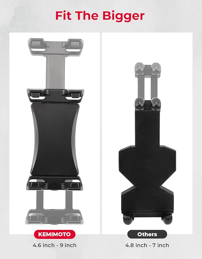 KEMIMOTO UTV Phone Mount ATV Holder, Fit 4.7"-13" Phone & Tablet, 360° Adjustable Heavy Duty, Compatible with Can-Am Maverick X3 Outlander Polaris RZR Sportsman Kawasaki Talon Viking