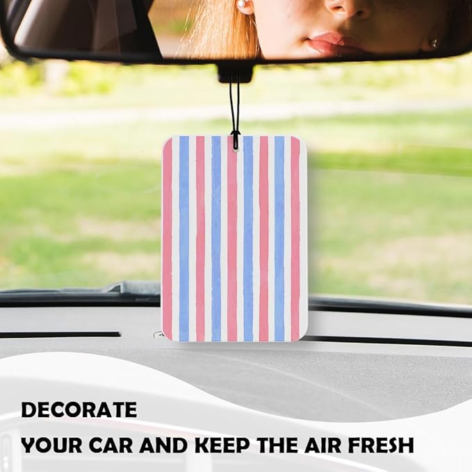 Patriotic Wine American Flag Car Air Freshener 3 Pcs, Independence Day Patriotic Striped Fireworks Cocktail Air Freshener Hanging Decor for Cars Closet Drawer Books Accessories Gifts