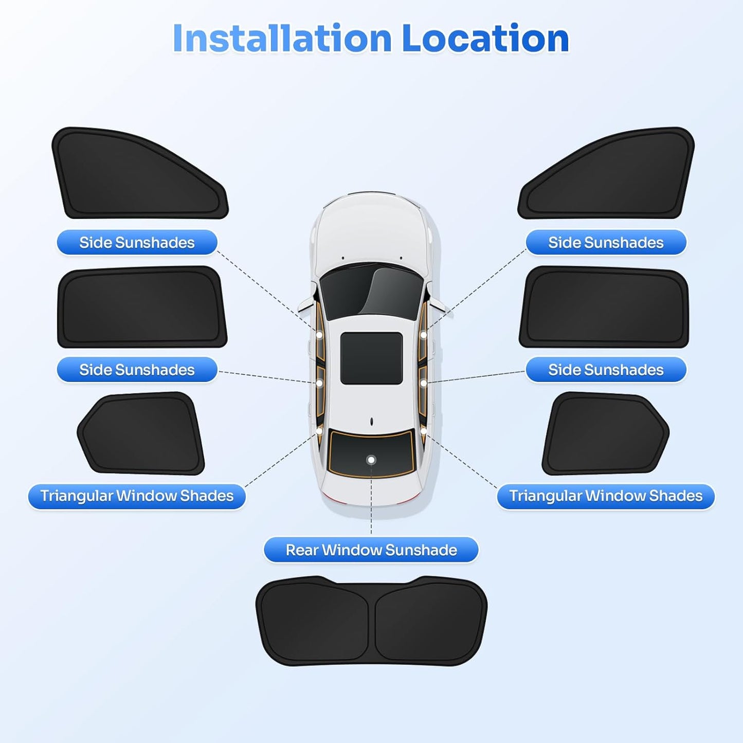 Sunshades for 2021-2025 2026 Jeep Grand Cherokee L Accessories Sun Shade Side Rear Window Shade Cover Sun Visor Shield Privacy Protection for Camping Keep Vehicle Cool Black 7PCS