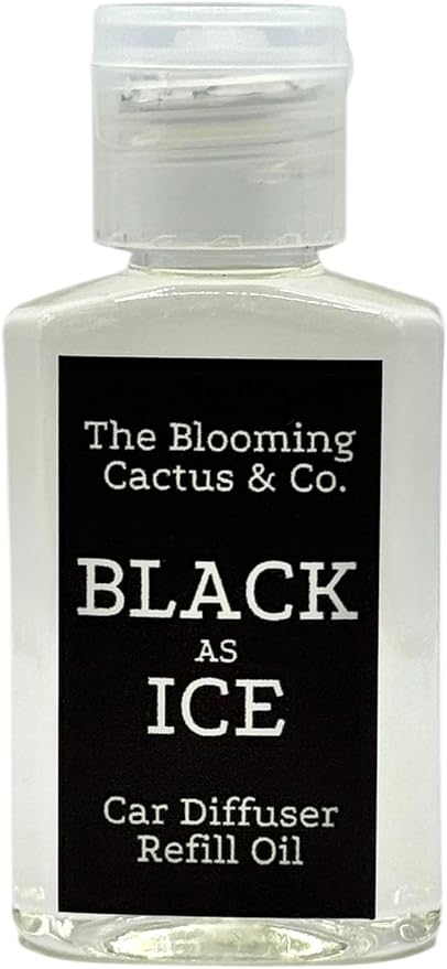 Car Air Freshener with 1 Oz Refill included | Car scented on the go | Car Air Freshener | Long Lasting Hanging Fragrance | Phthalate Free Fragrance. (Black Ice (Type), 8 ml)