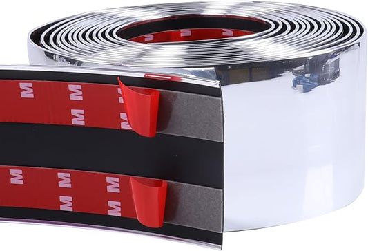 2"(50mm) Automotive Chrome Trim Molding 50FT Heavy Duty Car Side Moldings Self Adhesive UV Protected Scratch-Proof for Truck RV Boat Exterior Interior Body Door Window Bumper