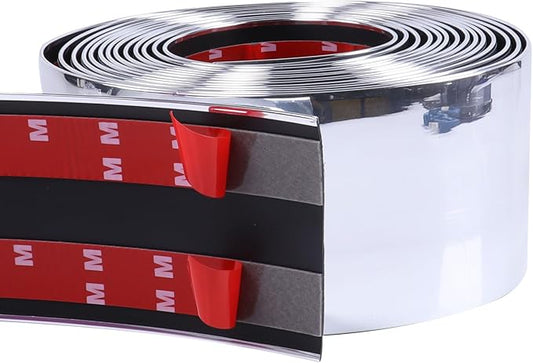 2"(50mm) Automotive Chrome Trim Molding 25FT Heavy Duty Car Side Moldings Self Adhesive UV Protected Scratch-Proof for Truck RV Boat Exterior Interior Body Door Window Bumper