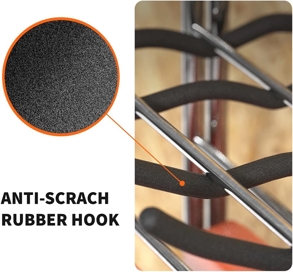 TORACK Garage Hooks Tool Organizer, 4 Pack Heavy Duty Steel 12" Wave Hooks, Wall Mount Garage Storage Utility Hook for Car Tires, Ladder, Chairs, Power Tools, Garden Tools