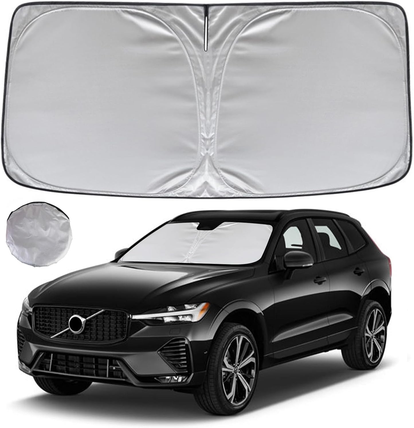 KAYZT Windshield Sun Shade for 2018-2025 2026 Volvo XC60 Foldable Sunshade Front Window Custom Fit Car Accessories