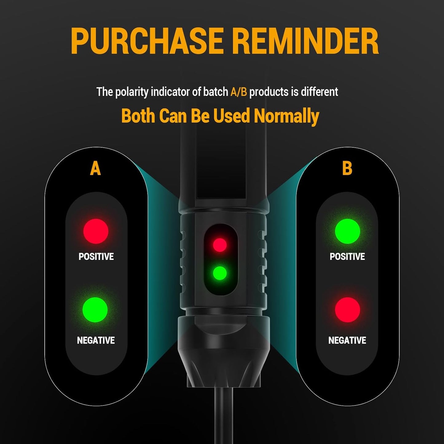 Heavy Duty 3-72V Digital LED Automotive Test Light, Circuit Tester with Polarity Indicate and Illuminating Lights, Car Truck Low DC Voltage Light Tester with Stainless Probe & 142 Inch Extended Wire