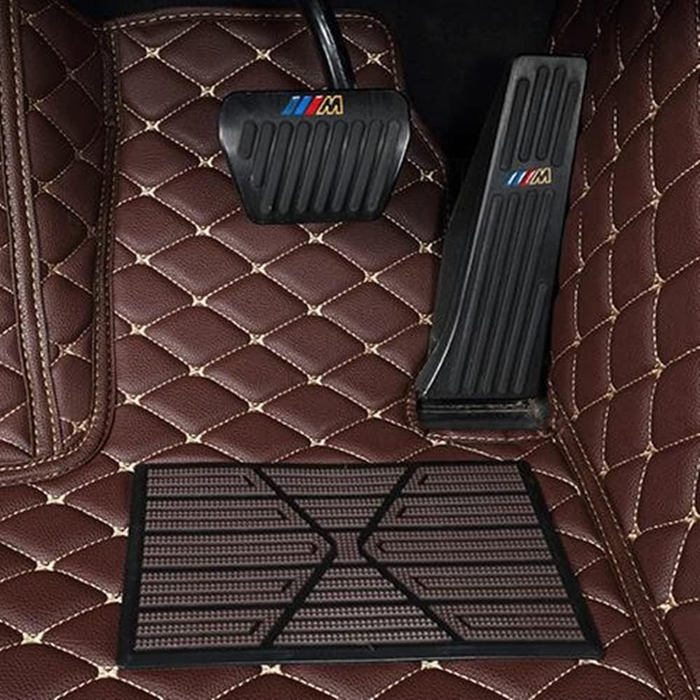 Custom All-Weather Protection Luxury Leather Floor Mats for Cars SUVs Trucks According Anti-Slip Leather Floor mats ﻿ (38,Striped Red)